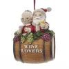 Amateur de vin M. et Mme Claus, ornement.