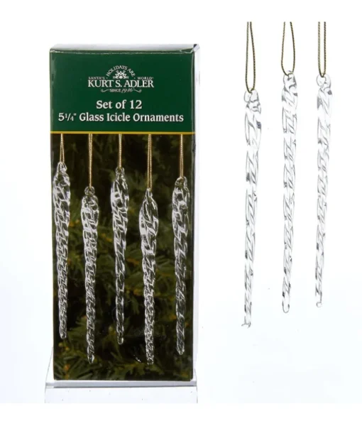 Boîte de 12 glaçons en verre torsadé