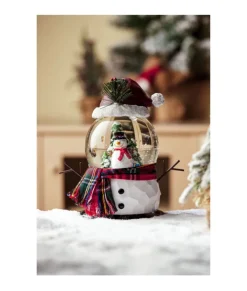 Boule à neige, avec chapeau et écharpe du Père Noël