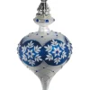 Boule de verre blanche et bleue