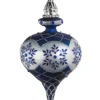 Boule de verre bleue et argentée
