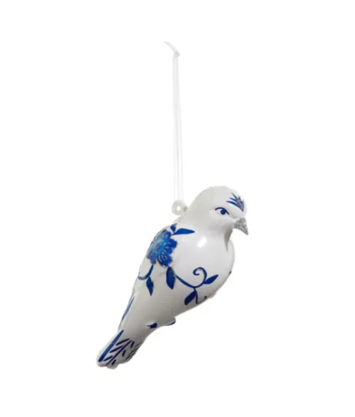 Boule de verre chinoiserie oiseau bleu
