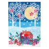 Carte de Noël unique, Red Fox avec des cadeaux de Noël.