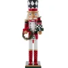 Casse-noisette rouge, blanc et noir 15" de haut