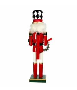 Casse-noisette rouge, blanc et noir 15" de haut
