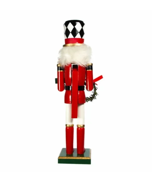 Casse-noisette rouge, blanc et noir 15" de haut