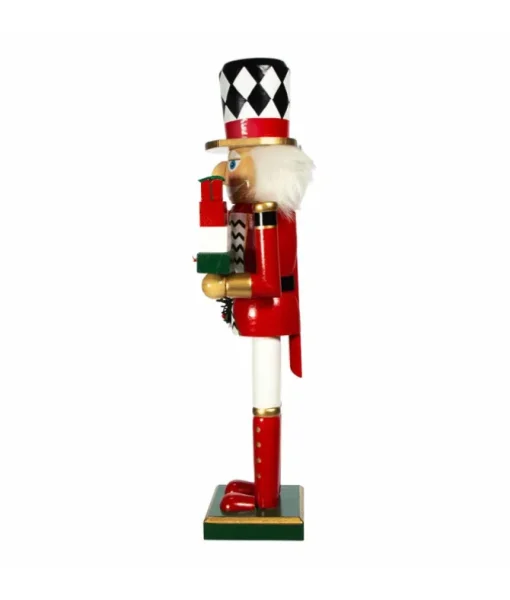 Casse-noisette rouge, blanc et noir 15" de haut