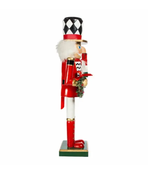 Casse-noisette rouge, blanc et noir 15" de haut