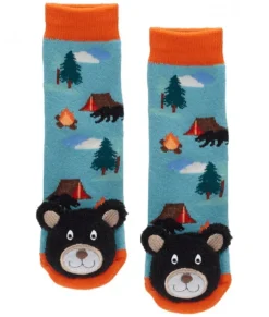 Chaussettes pour Bébés Ours Noir dans un Camping