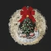 Couronne acrylique illuminée, avec village de Noël