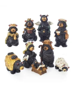Crèche d'ours (9 morceaux). Fait en résine.