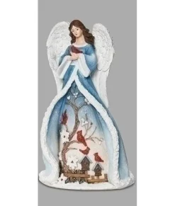 Décor de table, ange avec des robes bleues