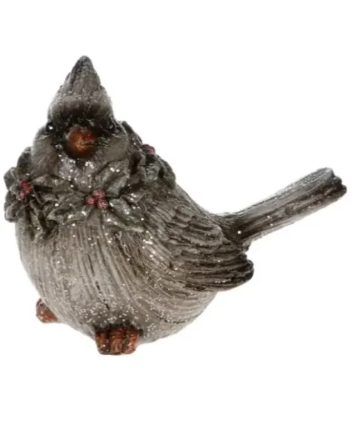 Décor de table, cardinal gris avec couronne