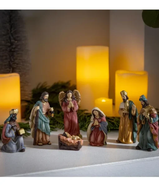 Décor de table, Crèche, Ensemble de 7 pièces