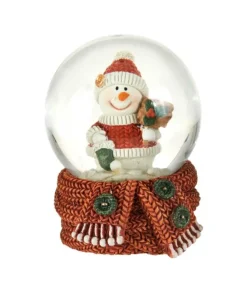Décor de table, Globe d’eau, Bonhomme de neige avec bouquet floral