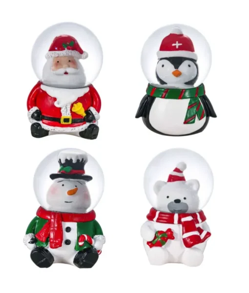 Décor de table, Globe d'eau Express du Pôle Nord, Bonhomme de neige.