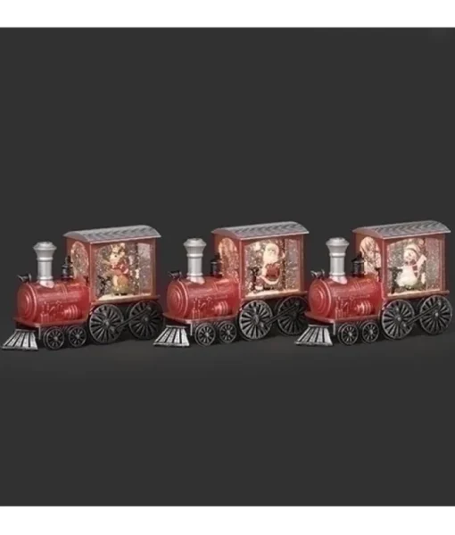 Décor de table, lanterne d’eau, locomotive de Noël avec renne.