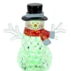 Décor de table, lumière LED, bonhomme de neige en cristal, mini lumière scintillante