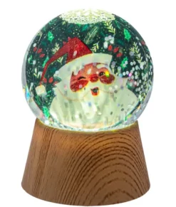 Décor de table, Mini Dôme d’eau, Lumière LED, Père Noël souriant