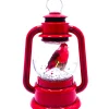 Décor de table, mini-lanterne rouge. Cardinal dans une boule à neige.