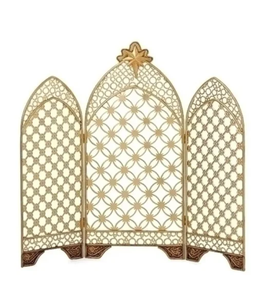 Décor de table, Triptyque en métal d’or