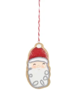 Décoration, biscuit au pain d'épices, Père Noël glacé.