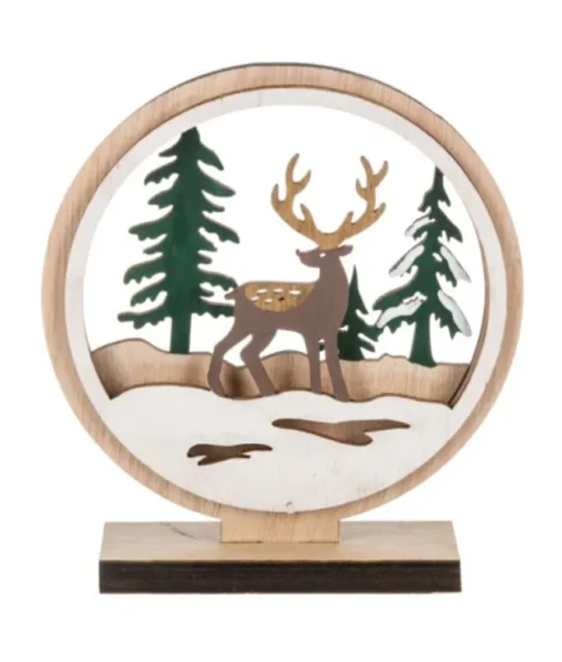 Décoration de table, scène de Noël de style rustique