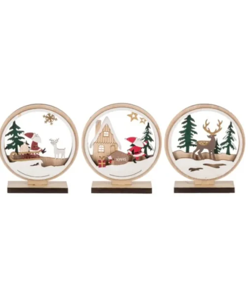 Décoration de table, scène de Noël de style rustique