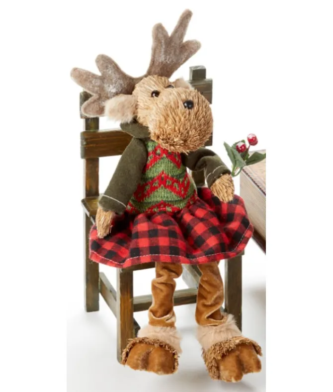 Décoration d'étagère/table, Mme Orignal assise sur la chaise (peluche)