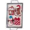 Décoration, plateau de biscuits avec différents biscuits en pain d'épices.