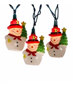 Ensemble de 10 lumières de bonhomme de neige