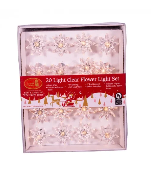 Ensemble de 10 lumières de fleurs transparentes