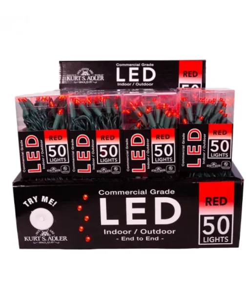 Ensemble de 50 lumières DEL rouges