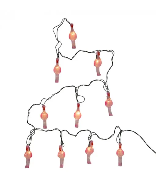 Ensemble de 10 lumières flamants roses