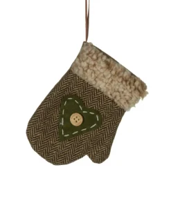 Fabric ornament, Brown mitten