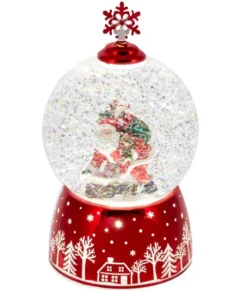 Globe d'eau scintillante avec Père Noël éclairé par LED