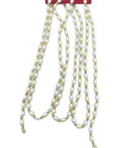 Guirlande de perles de 9' Ivoire et Or