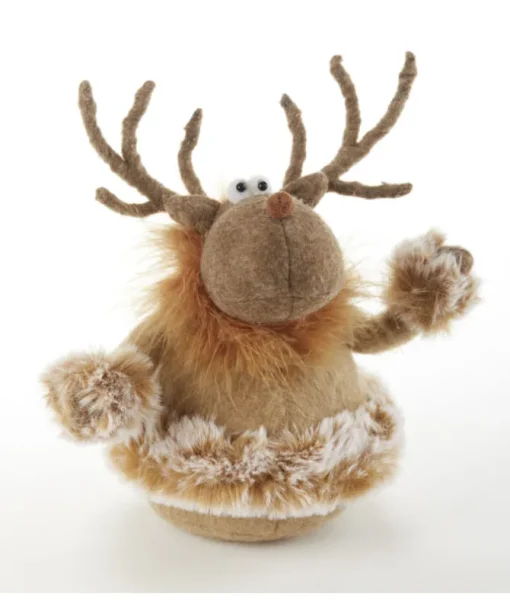 Élan en peluche de style folklorique, ornement d'étagère