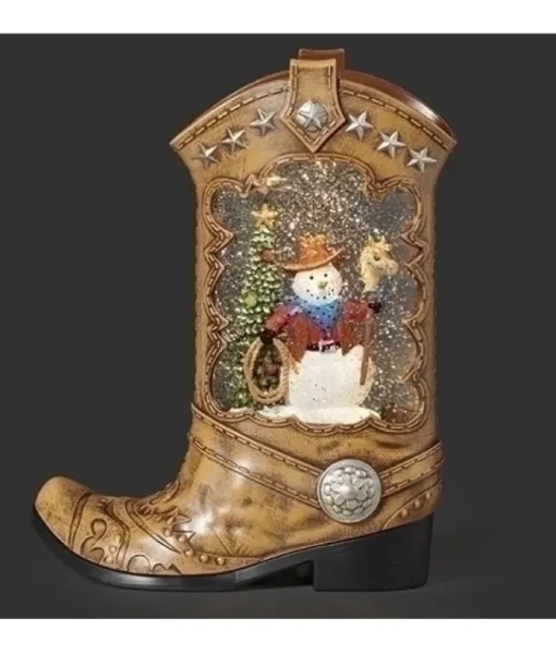 Lanterne en forme de botte de cow-boy à effet tourbillon illuminé