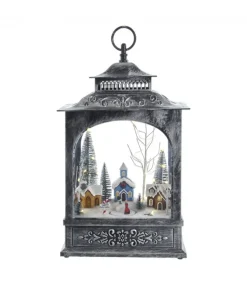 Lanterne musicale avec village de Noël