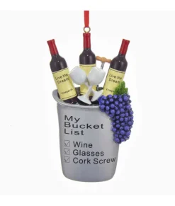 Liste de seau/bucket list, pour les amateurs de vin, décoration de sapin de Noël