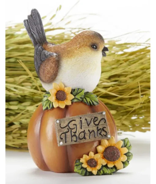 Oiseau sur sa citrouille 5.5”