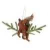 Ornament, wool squirrel with pine branch