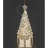 Ornement, arbre de Noël en paillettes argentées