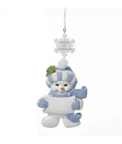 Ornement «Baby's 1st Christmas» bonhomme de neige bleu