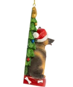 Ornement berger allemand avec sapin