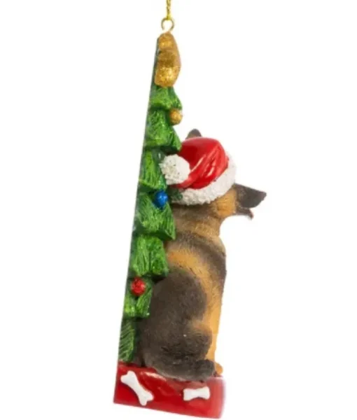 Ornement berger allemand avec sapin