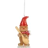 Ornement, biscuit au pain d’épice, gnome avec cuillère en bois