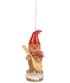 Ornement, biscuit au pain d’épice, gnome avec cuillère en bois