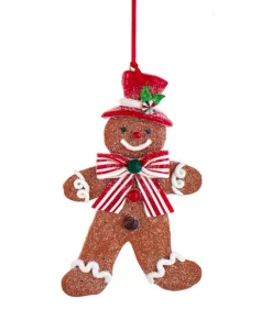 Ornement, biscuit en pain d’épice, bonhomme de neige avec chapeau rouge